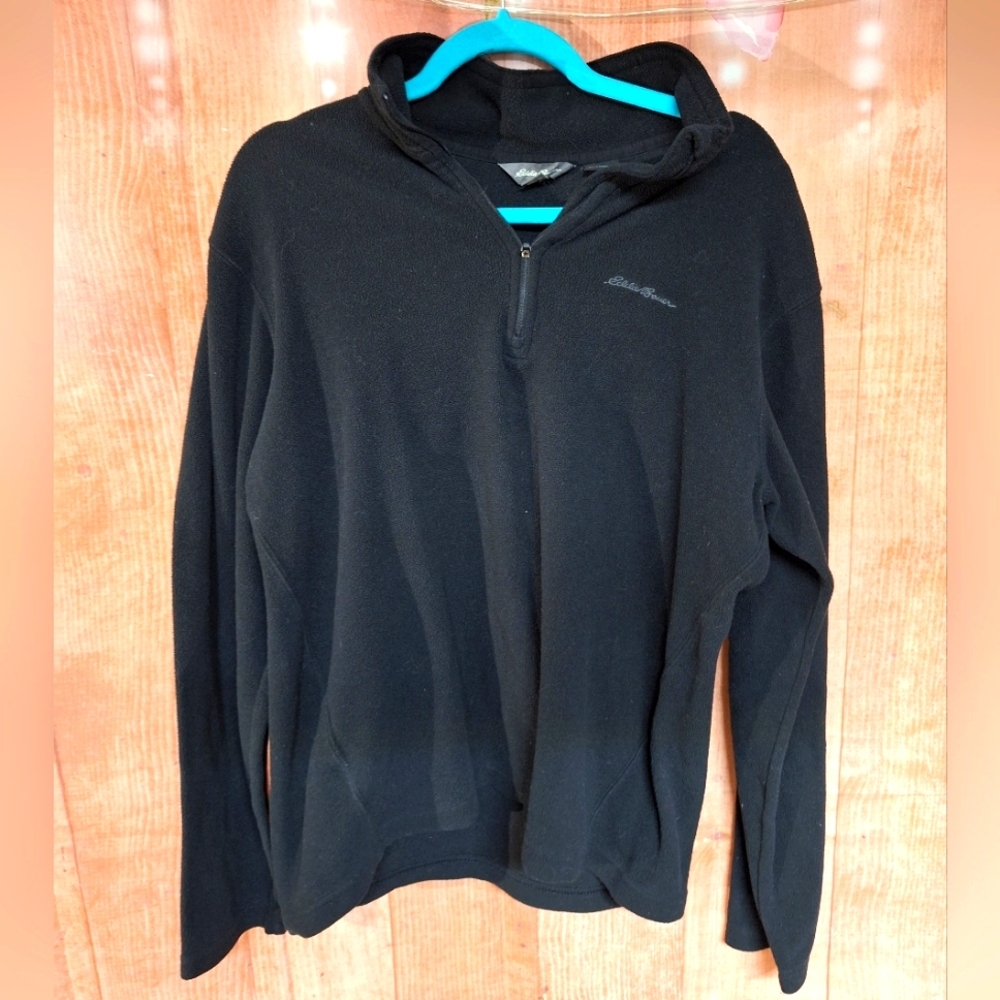 EDDIE BAUER SIZE MEDIUM 1/4 ZIP PULLOVER BLACK